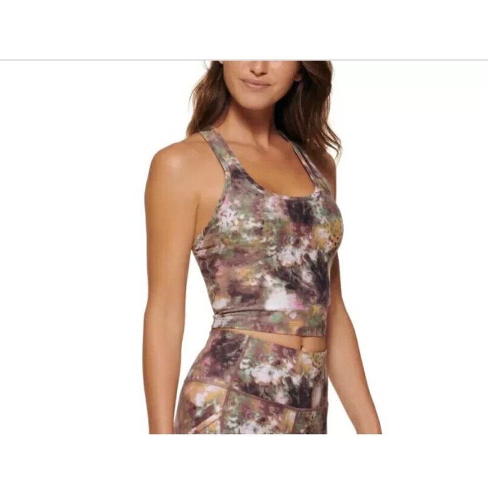 NWT Calvin Klein Performance Printed Racerback Women's Small Crop Tank Top $49
